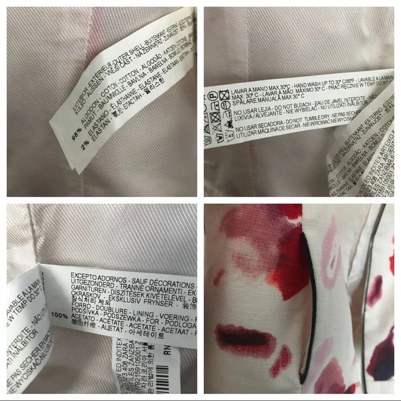 Zara Cotton Abstract Print Floral Moto Jacket XL - Picture 8 of 8